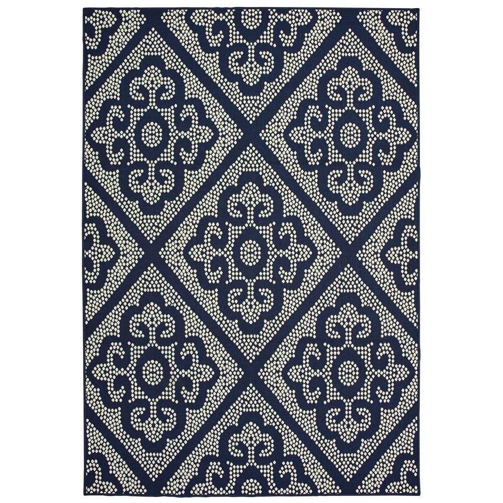 Moretti Parker Area Rug 3804B Navy Dotted Circles 2' 5" x 4' 5" Rectangle
