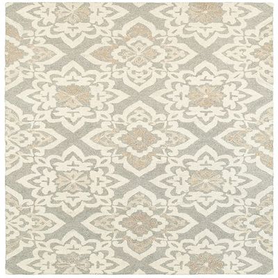 Moretti Deck Area Rug 93004 Grey Petals Diagonals 8' x 10' Rectangle