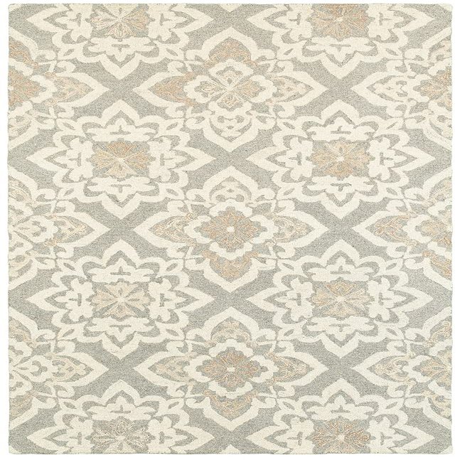 Moretti Deck Area Rug 93004 Grey Petals Diagonals 8' x 10' Rectangle