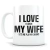 Drummer Gift for Husband - Funny Drumming Mug for Married Men - Gag Coffee Cup for Drums Enthusiast - Best I Love My Wife Present Idea for Him view 2