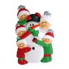 3D Decorating Snowman Family of 5 Christmas Ornament 2025 Personalized Family Christmas Ornaments 2025 | Snowman Frosty Hug Personalized Tree Ornaments Customizable Gifts Snow People of Five Ornament view 2
