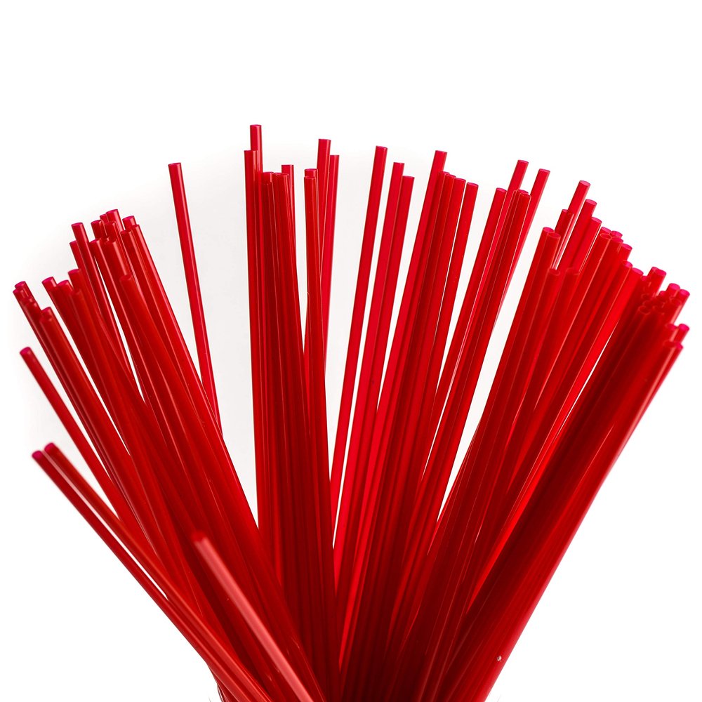 9000 Count Plastic Stirrer, Sip Stirrer, Sip Straw, For Coffee, Cocktail, Latte and Tea - 5 Inches, 1000/Box, Red