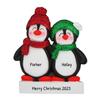 3D Personalized Our First Christmas Ornament 2025 Custom Penguin Couple Ornaments in Winter Hats Couples Ornament 2025 Family of 2 Unique for a Couple Ornaments Couples Unique Gifts view 3