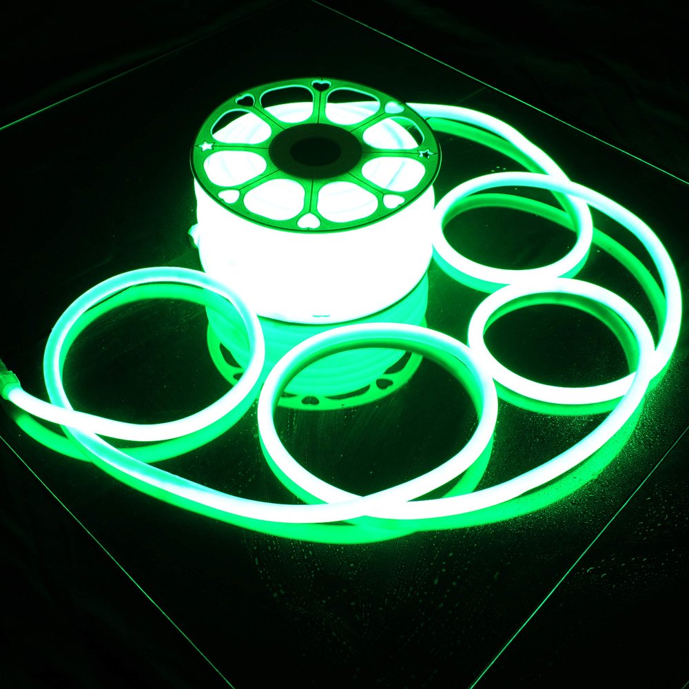 Russell Decor LED Neon Rope Lights Flexible Waterproof SMD Tube Lights (Green, 100 FT)