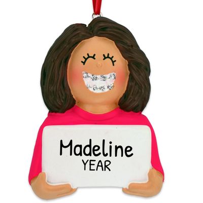 3D Brunette Dental Ornaments for Christmas Tree 2025 - Dentist Christmas Ornament Braces Ornament 2025 Dental Hygienist Ornaments Lost Tooth Fairy Doctor Assistant Medical Orthodontist White Lab Coat