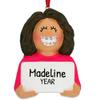 3D Brunette Dental Ornaments for Christmas Tree 2025 - Dentist Christmas Ornament Braces Ornament 2025 Dental Hygienist Ornaments Lost Tooth Fairy Doctor Assistant Medical Orthodontist White Lab Coat view 1