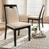 Baxton Studio Evelyn Modern and Contemporary Beige Faux Leather Upholstered and Dark Brown Finished Dining Chair Set Beige/Qty 2/Dark Wood/Contemporary/Faux Leather/Solid Rubber Wood/Foam view 2