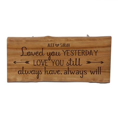LifeSong Milestones LifeSong Home Live Edge Cherry Handcrafted Home Decor Step Stool Housewarming Gift Ideas for New Home Decorations 8 3/4 w x 16 L (Loved You Yesterday)