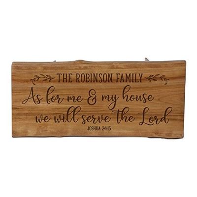 LifeSong Milestones LifeSong Home Live Edge Cherry Handcrafted Home Decor Step Stool Housewarming Gift Ideas for New Home Decorations 8 3/4 w x 16 L (As for me and My House)