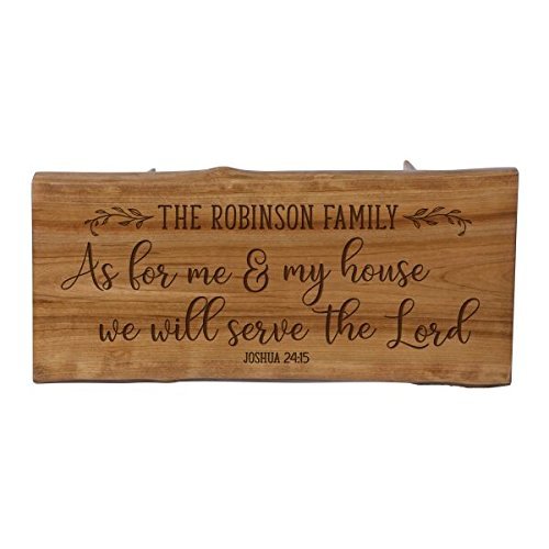 LifeSong Milestones LifeSong Home Live Edge Cherry Handcrafted Home Decor Step Stool Housewarming Gift Ideas for New Home Decorations 8 3/4 w x 16 L (As for me and My House)