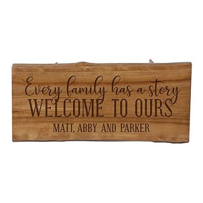 LifeSong Milestones LifeSong Home Live Edge Cherry Handcrafted Home Decor Step Stool Housewarming Gift Ideas for New Home Decorations 8 3/4 w x 16 L (Every Family has a Story)