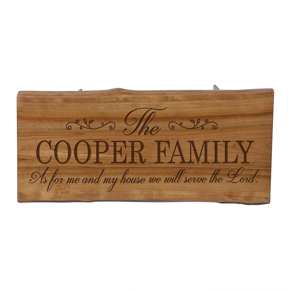 LifeSong Milestones LifeSong Home Live Edge Cherry Handcrafted Home Decor Step Stool Housewarming Gift Ideas for New Home Decorations 8 3/4 w x 16 L (Family Name)