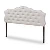 Baxton Studio Aurora Modern and Contemporary Greyish Beige Fabric Queen Size Headboard view 3