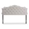 Baxton Studio Aurora Modern and Contemporary Greyish Beige Fabric Queen Size Headboard view 4