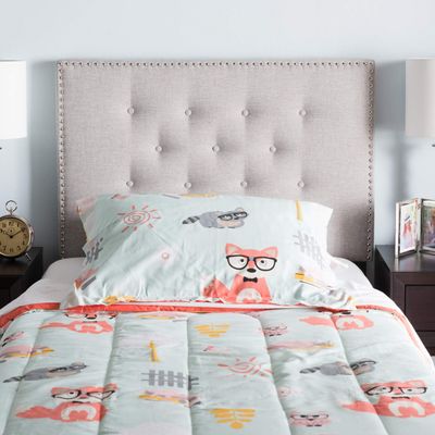 Baxton Studio Windsor Modern and Contemporary Greyish Beige Fabric Upholstered Twin Size Headboard