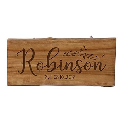 LifeSong Milestones LifeSong Home Live Edge Cherry Handcrafted Home Decor Step Stool Housewarming Gift Ideas for New Home Decorations 8 3/4 w x 16 L (Last Name)