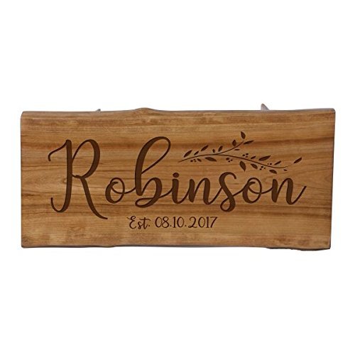 LifeSong Milestones LifeSong Home Live Edge Cherry Handcrafted Home Decor Step Stool Housewarming Gift Ideas for New Home Decorations 8 3/4 w x 16 L (Last Name)