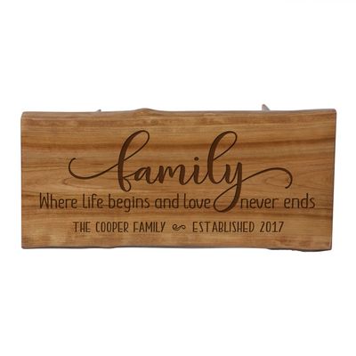 LifeSong Milestones LifeSong Home Live Edge Cherry Handcrafted Home Decor Step Stool Housewarming Gift Ideas for New Home Decorations 8 3/4 w x 16 L (Where Life Begins)