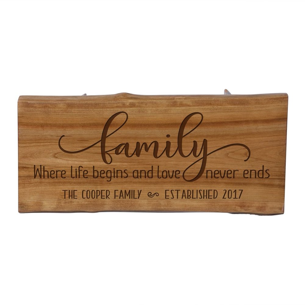 LifeSong Milestones LifeSong Home Live Edge Cherry Handcrafted Home Decor Step Stool Housewarming Gift Ideas for New Home Decorations 8 3/4 w x 16 L (Where Life Begins)