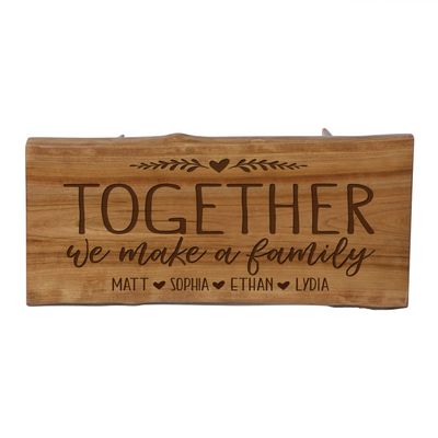 LifeSong Milestones LifeSong Home Live Edge Cherry Handcrafted Home Decor Step Stool Housewarming Gift Ideas for New Home Decorations 8 3/4 w x 16 L (Together we Make a Family)