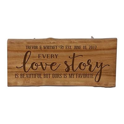 LifeSong Milestones LifeSong Home Live Edge Cherry Handcrafted Home Decor Step Stool Housewarming Gift Ideas for New Home Decorations 8 3/4 w x 16 L (Every Love Story)