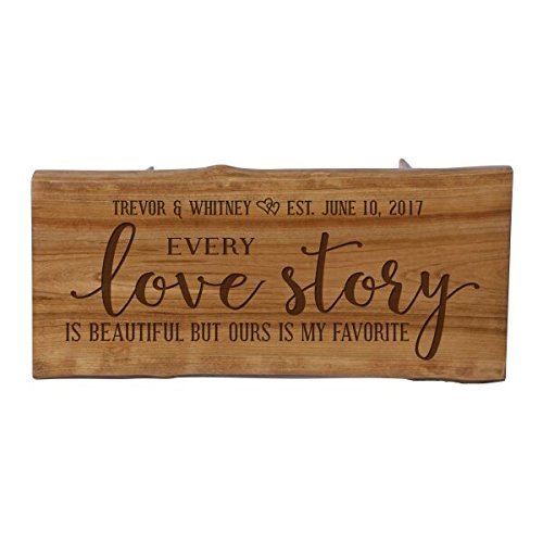 LifeSong Milestones LifeSong Home Live Edge Cherry Handcrafted Home Decor Step Stool Housewarming Gift Ideas for New Home Decorations 8 3/4 w x 16 L (Every Love Story)