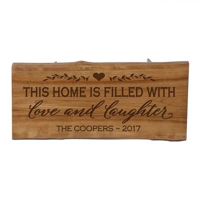 LifeSong Milestones LifeSong Home Live Edge Cherry Handcrafted Home Decor Step Stool Housewarming Gift Ideas for New Home Decorations 8 3/4 w x 16 L (This Home is Filled with)