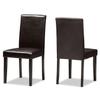 Baxton Studio Mia Contemporary Faux Leather Dining Chair, Dark Brown, 2/Set view 1