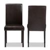 Baxton Studio Mia Contemporary Faux Leather Dining Chair, Dark Brown, 2/Set view 4
