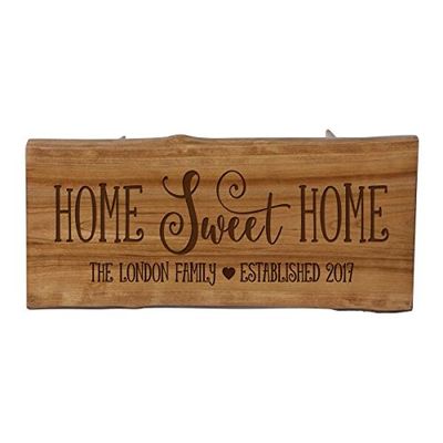 LifeSong Milestones LifeSong Home Live Edge Cherry Handcrafted Home Decor Step Stool Housewarming Gift Ideas for New Home Decorations 8 3/4 w x 16 L (Home Sweet Home)