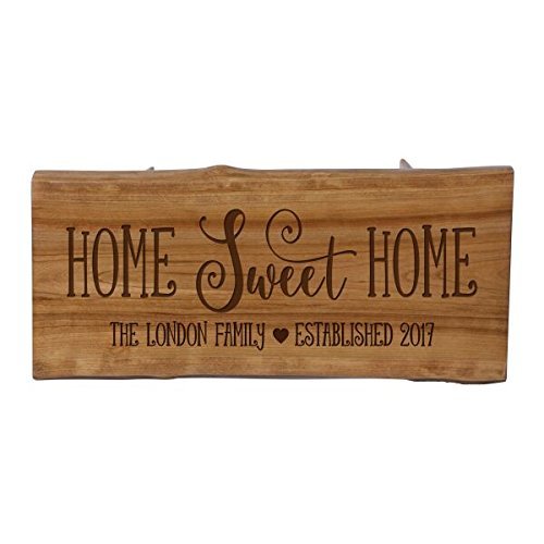 LifeSong Milestones LifeSong Home Live Edge Cherry Handcrafted Home Decor Step Stool Housewarming Gift Ideas for New Home Decorations 8 3/4 w x 16 L (Home Sweet Home)