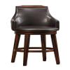 Benjara Benzara Leatherette Bar Chair with Swivel Seat, Set of Two, Brown and Black, view 1