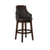 Benjara Benzara Leatherette Bar Chair with Swivel Seat, Set of Two, Brown and Black, view 2
