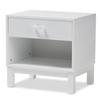 Baxton Studio Deirdre Modern and Contemporary White Wood 1-Drawer Nightstand White//White/Contemporary/Rubber Wood/MDF view 1