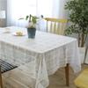 Azerlee Handmade Crochet Tablecloth Cotton Lace Table Cloth Rectangular Table Cover for Kitchen Dinning Wedding Party Decoration, White, 55 X 63 Inch view 1