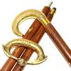 PIRU Style Brass Handle Designer Wood Victorian Walking Stick RTGC view 2