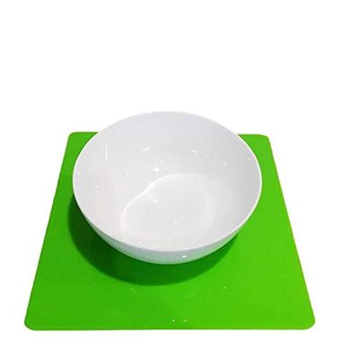 Super Cool Creations Square Placemat Set, Lime Green - Large - 6 Placemats