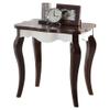 Acme Mathias Waving Apron Wood End Table in Walnut and White view 1