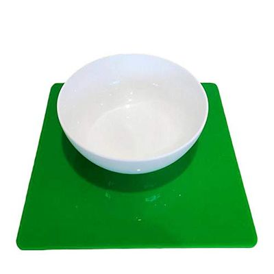 Super Cool Creations Square Placemat Set, Bright Green - Large - 6 Placemats