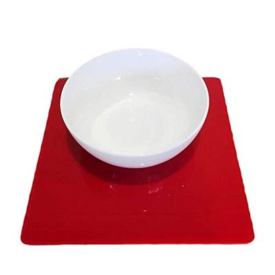 Super Cool Creations Square Placemat Set, Red - Large - 4 Placemats