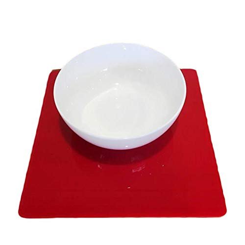 Super Cool Creations Square Placemat Set, Red - Large - 4 Placemats