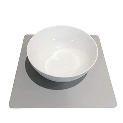 Super Cool Creations Square Placemat Set, Light Grey - Large - 6 Placemats