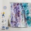 LB Marble Shower Curtain Purple and Teal Bathroom Shower Curtain Sets with Hooks Abstract Healing Crystals Geometric Decorative Waterproof Fabric Bath Curatin,72x72 Inch view 2