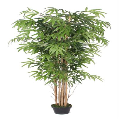 AMERIQUE Gorgeous 6 Feet Bamboo Artificial Tree Silk Plant with Sturdy Stalks and Lush Leaves, with Nursery Plastic Pot