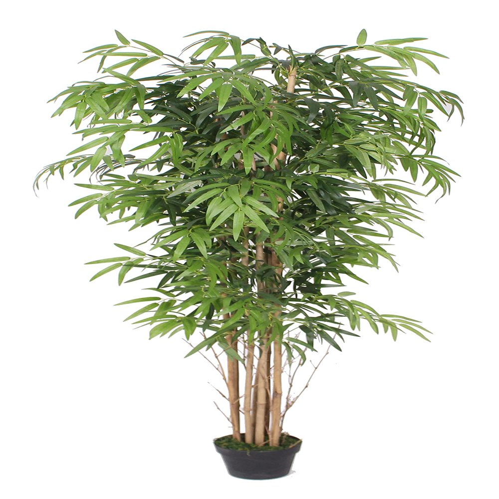 AMERIQUE Gorgeous 6 Feet Bamboo Artificial Tree Silk Plant with Sturdy Stalks and Lush Leaves, with Nursery Plastic Pot