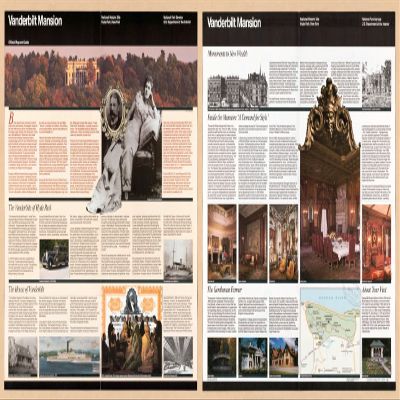 12" x 24" 2002 Map of Vanderbilt Mansion National Historic Site Hyde Park New York