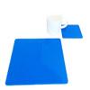 Super Cool Creations Square Placemat and Coaster Set, Bright Blue - 4 Placemats and 4 Coaster - Large view 1