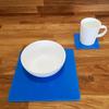 Super Cool Creations Square Placemat and Coaster Set, Bright Blue - 4 Placemats and 4 Coaster - Large view 2