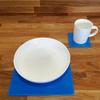 Super Cool Creations Square Placemat and Coaster Set, Bright Blue - 4 Placemats and 4 Coaster - Large view 3