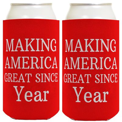 Personalized Birthday Favors Making America Great Since Your Birth Year Custom Birthday Party Supplies 2-Pack Personalized Can Drink Thermocoolers